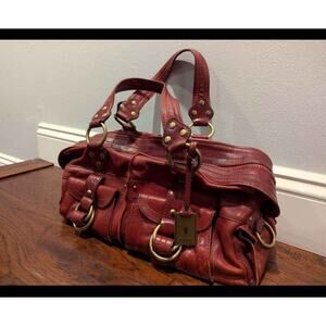 Frye Women’s Leather Purse Satchel Travel Office Handbag Top Handle Comfort Red